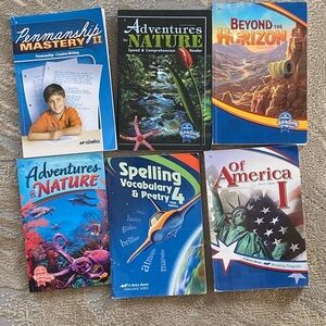 Abeka Grade 5 Reading Books Beyond the Horizon, Penmanship Mastery Set of 6